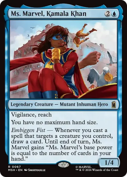 Ms. Marvel, Kamala Khan, Marvel Super Heroes — Magic: The Gathering card