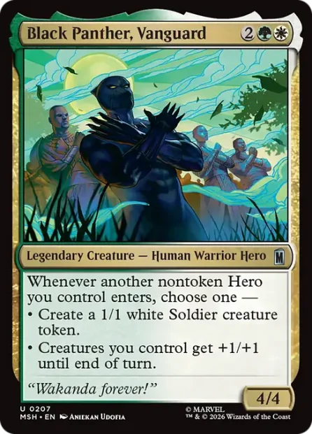 Black Panther, Vanguard, Marvel Super Heroes, foil — Magic: The Gathering card