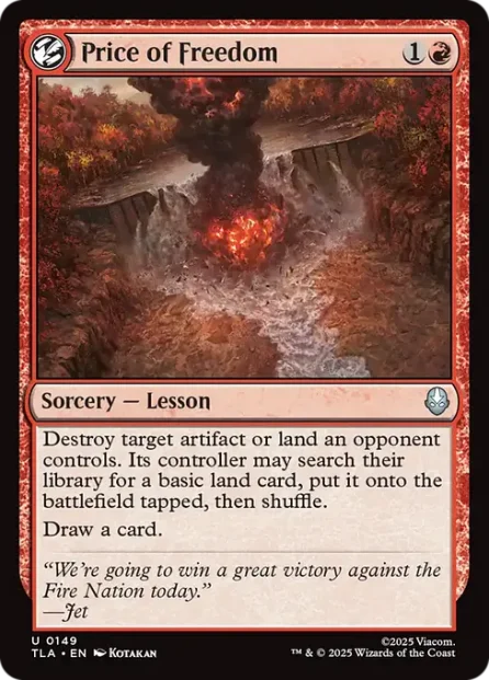 Price of Freedom, Avatar: The Last Airbender — Magic: The Gathering card