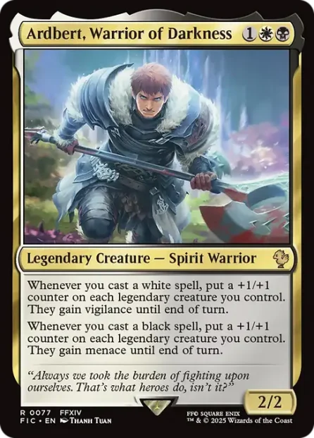 Ardbert, Warrior of Darkness, Final Fantasy Commander — Magic: The Gathering card