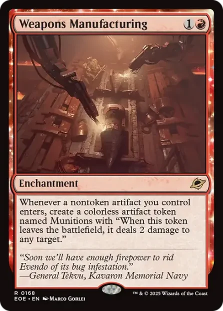 Weapons Manufacturing, Edge of Eternities — Magic: The Gathering card