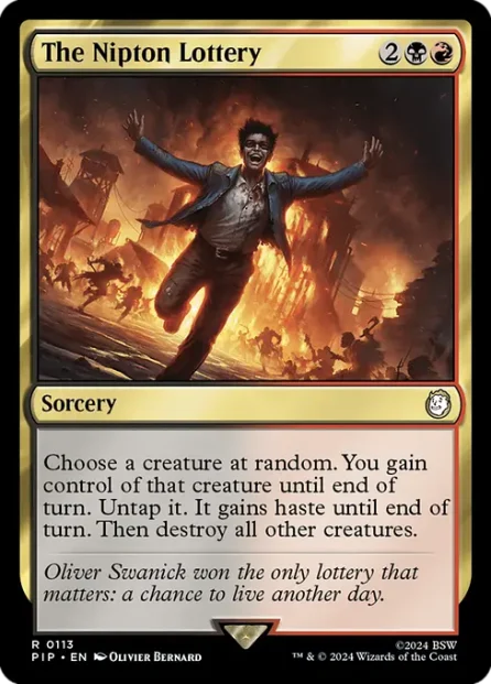 The Nipton Lottery, Fallout — Magic: The Gathering card