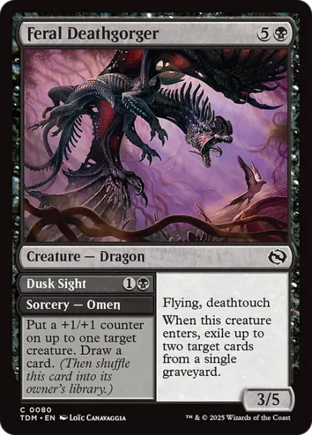 Feral Deathgorger // Dusk Sight, Tarkir: Dragonstorm — Magic: The Gathering card
