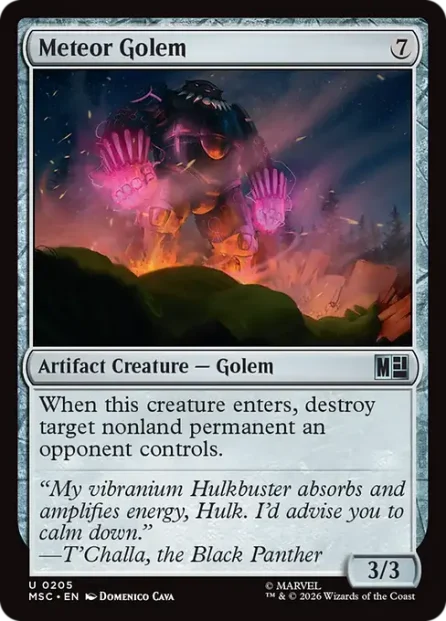 Meteor Golem, Marvel Super Heroes Commander — Magic: The Gathering card