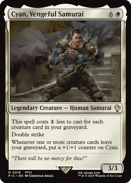 Cyan, Vengeful Samurai, Final Fantasy Commander — Magic: The Gathering card