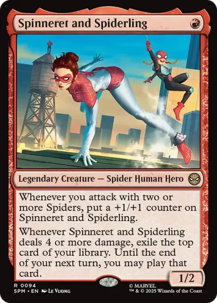 Spinneret and Spiderling, Marvel's Spider-Man — Magic: The Gathering card