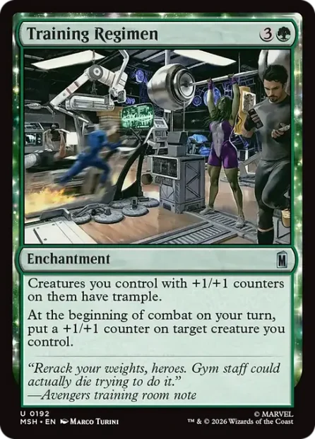 Training Regimen, Marvel Super Heroes — Magic: The Gathering card