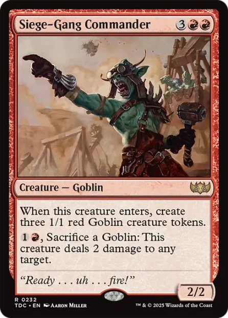 Siege-Gang Commander, Tarkir: Dragonstorm Commander — Magic: The Gathering card