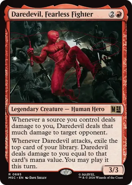 Daredevil, Fearless Fighter, Marvel Super Heroes Commander — Magic: The Gathering card