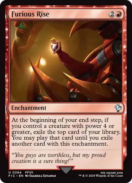 Furious Rise, Final Fantasy Commander — Magic: The Gathering card