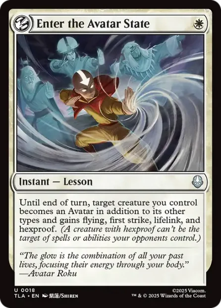 Enter the Avatar State, Avatar: The Last Airbender — Magic: The Gathering card