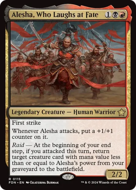 Alesha, Who Laughs at Fate, Foundations — Magic: The Gathering card