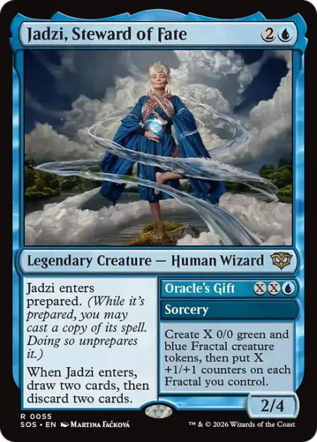Jadzi, Steward of Fate // Oracle's Gift, Secrets of Strixhaven — Magic: The Gathering card