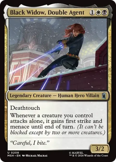 Black Widow, Double Agent, Marvel Super Heroes — Magic: The Gathering card