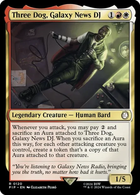 Three Dog, Galaxy News DJ, Fallout — Magic: The Gathering card