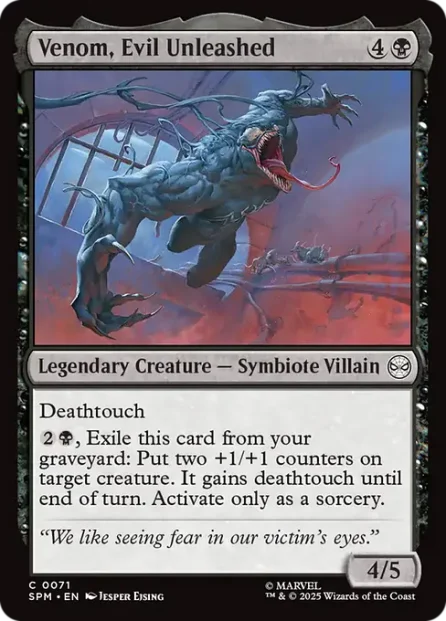 Venom, Evil Unleashed, Marvel's Spider-Man — Magic: The Gathering card