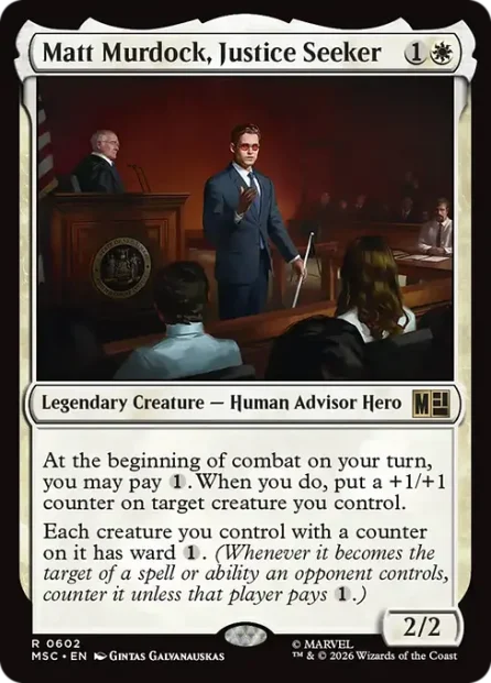 Matt Murdock, Justice Seeker, Marvel Super Heroes Commander — Magic: The Gathering card