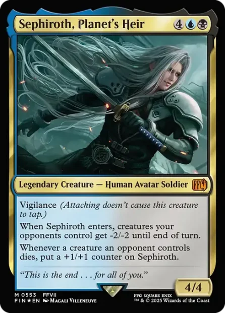 Sephiroth, Planet's Heir, Final Fantasy, foil — Magic: The Gathering card