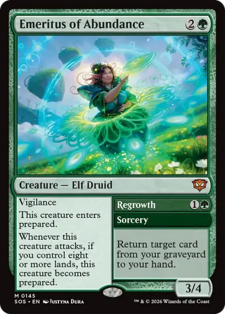 Emeritus of Abundance // Regrowth, Secrets of Strixhaven — Magic: The Gathering card
