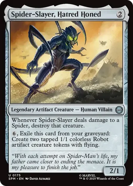 Spider-Slayer, Hatred Honed, Marvel's Spider-Man — Magic: The Gathering card