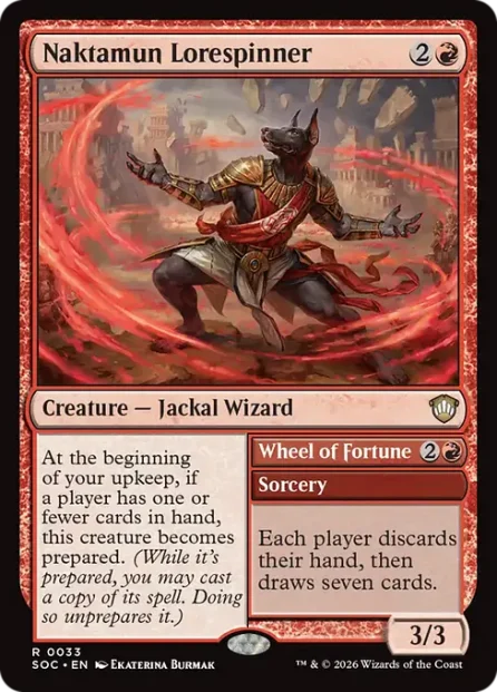 Naktamun Lorespinner // Wheel of Fortune, Secrets of Strixhaven Commander — Magic: The Gathering card