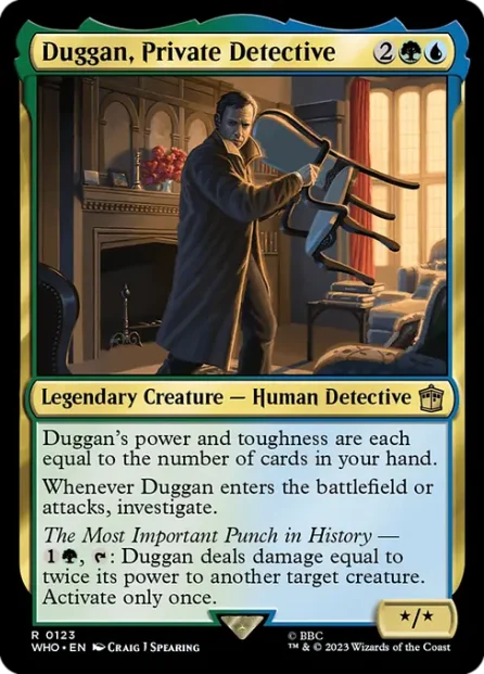 Duggan, Private Detective, Doctor Who — Magic: The Gathering card