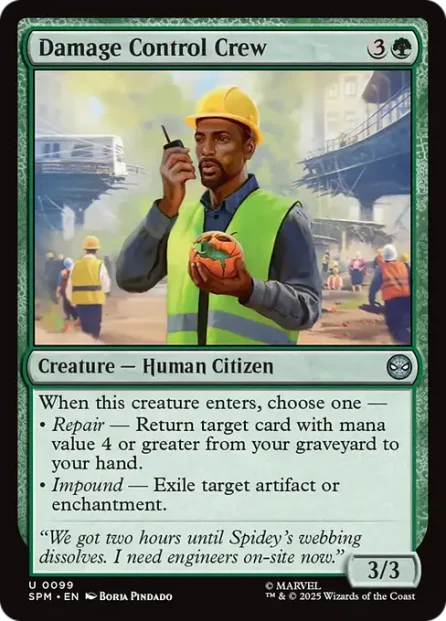 Damage Control Crew, Marvel's Spider-Man — Magic: The Gathering card