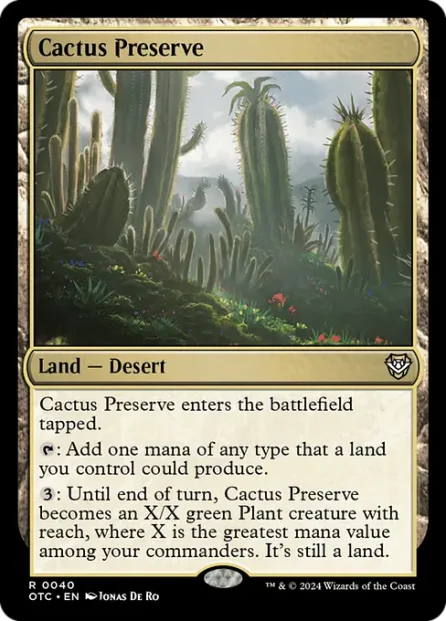 Cactus Preserve, Outlaws of Thunder Junction Commander — Magic: The Gathering card