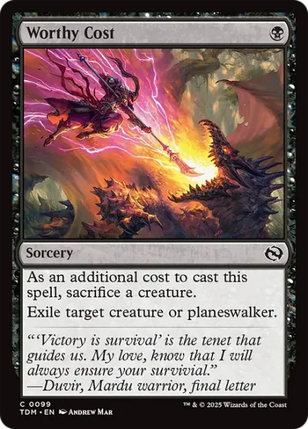 Worthy Cost, Tarkir: Dragonstorm — Magic: The Gathering card