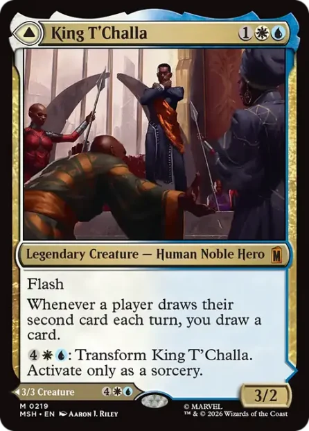 King T'Challa // Black Panther, Hope Enduring, Marvel Super Heroes — Magic: The Gathering card