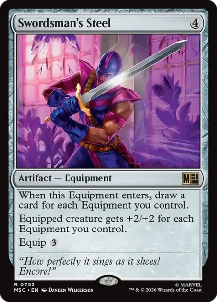 Swordsman's Steel, Marvel Super Heroes Commander — Magic: The Gathering card