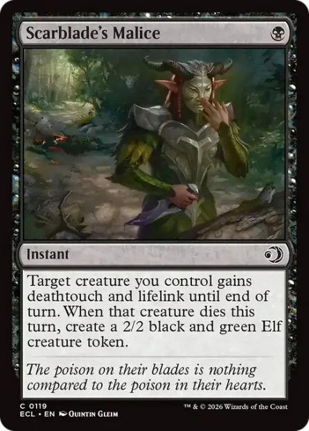 Scarblade's Malice, Lorwyn Eclipsed — Magic: The Gathering card