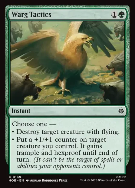Warg Tactics, The Hobbit — Magic: The Gathering card