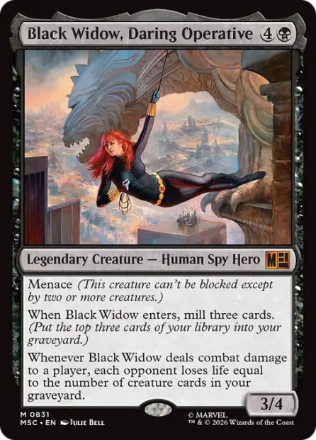 Black Widow, Daring Operative, Marvel Super Heroes Commander — Magic: The Gathering card