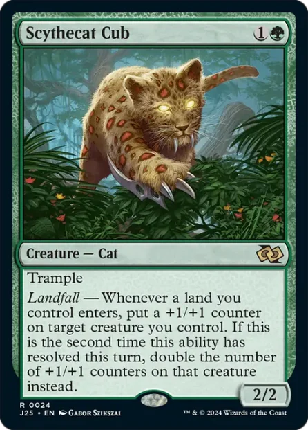 Scythecat Cub, Foundations Jumpstart — Magic: The Gathering card