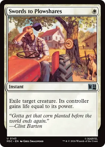 Swords to Plowshares, Marvel Super Heroes Commander — Magic: The Gathering card