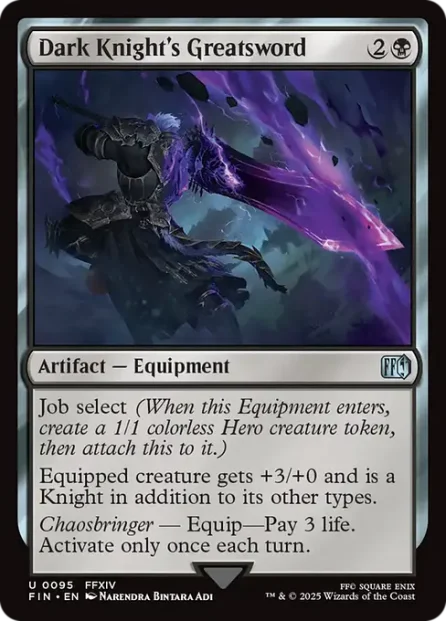 Dark Knight's Greatsword, Final Fantasy — Magic: The Gathering card