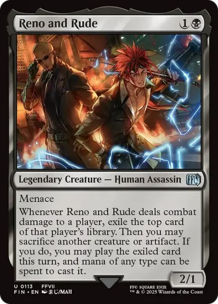 Reno and Rude, Final Fantasy, foil — Magic: The Gathering card