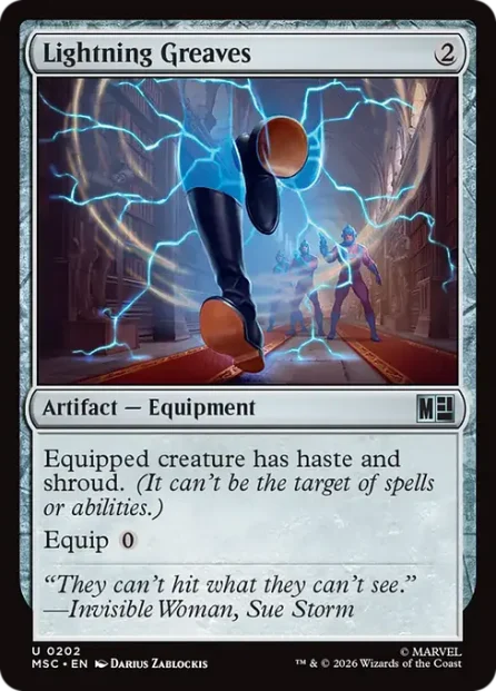 Lightning Greaves, Marvel Super Heroes Commander — Magic: The Gathering card