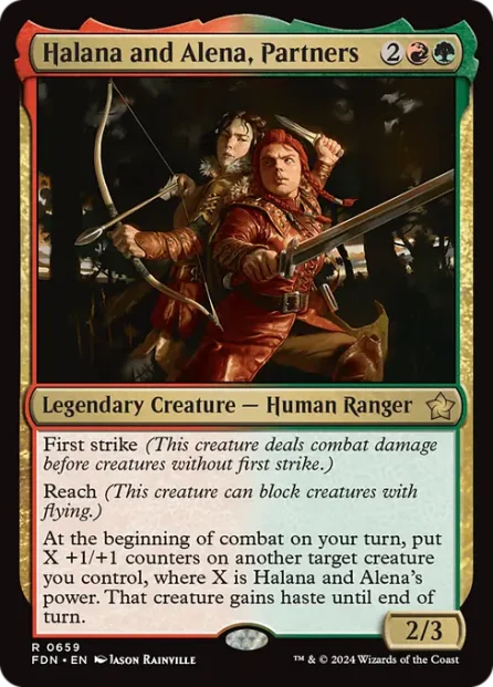 Halana and Alena, Partners, Foundations — Magic: The Gathering card