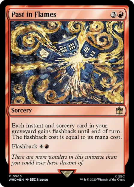 Past in Flames, Doctor Who, foil — Magic: The Gathering card