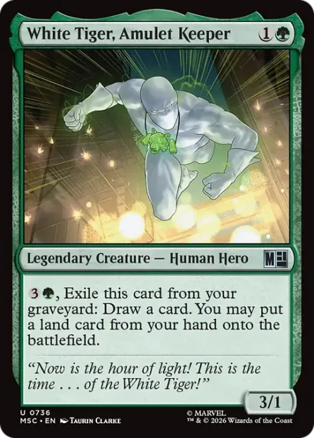 White Tiger, Amulet Keeper, Marvel Super Heroes Commander — Magic: The Gathering card