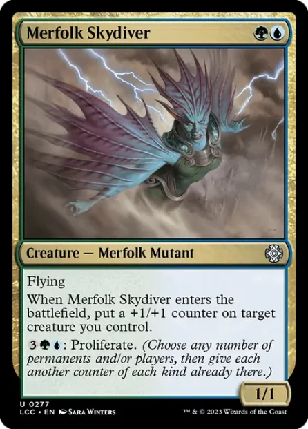 Merfolk Skydiver, The Lost Caverns of Ixalan Commander — Magic: The Gathering card