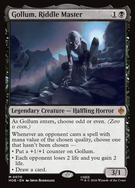 Gollum, Riddle Master, The Hobbit — Magic: The Gathering card