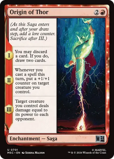 Origin of Thor, Marvel Super Heroes Commander — Magic: The Gathering card