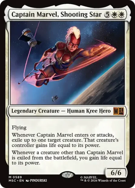 Captain Marvel, Shooting Star, Marvel Super Heroes Commander — Magic: The Gathering card