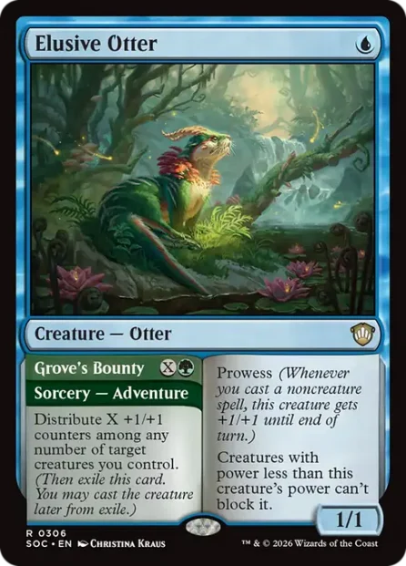 Elusive Otter // Grove's Bounty, Secrets of Strixhaven Commander — Magic: The Gathering card