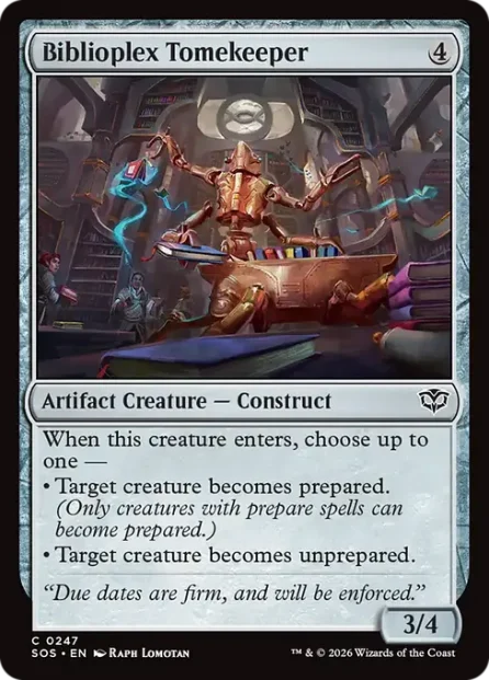 Biblioplex Tomekeeper, Secrets of Strixhaven — Magic: The Gathering card