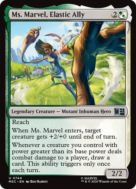 Ms. Marvel, Elastic Ally, Marvel Super Heroes Commander — Magic: The Gathering card