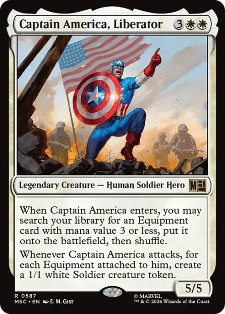 Captain America, Liberator, Marvel Super Heroes Commander — Magic: The Gathering card
